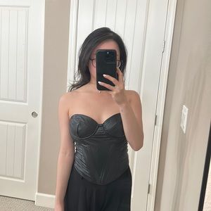 Faux Leather Corset Top